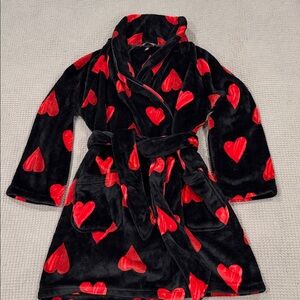 Victoria's Secret Black and Red Heart Robe